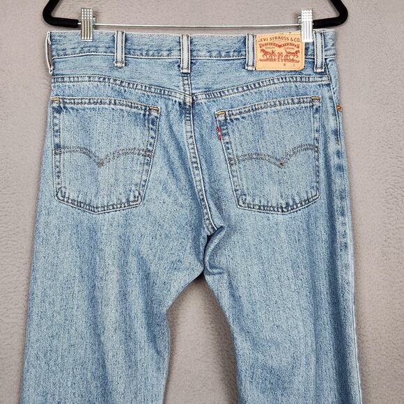 Levis 517 Jeans Mens 33x30 Light Blue Boot Cut Denim Light Wash Zip Fly Classic - Picture 9 of 15